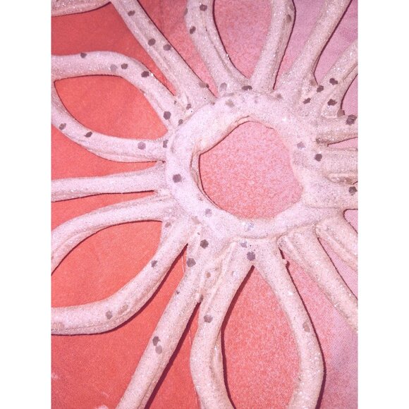 Mcm HUGE 2 18" White Glitter Snowflake Hanging Holiday Decorations Sturdy - Picture 8 of 9